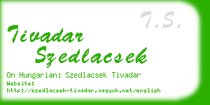 tivadar szedlacsek business card